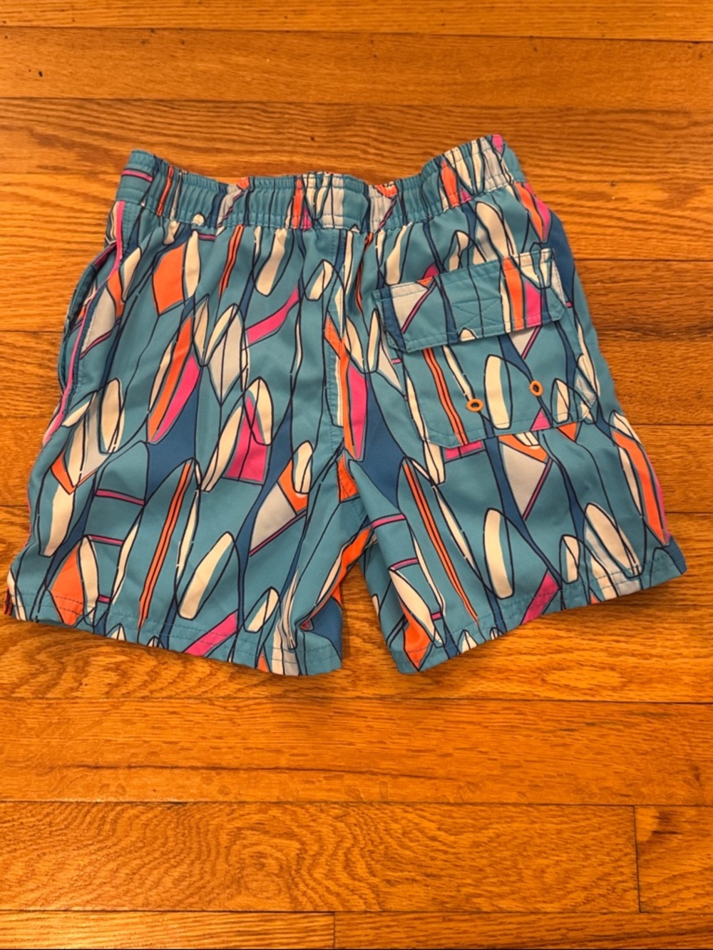 Vineyard Vines Boys Blue Surfboard Pattern Swim Shorts With Drawstring Size 6 - Picture 5 of 6
